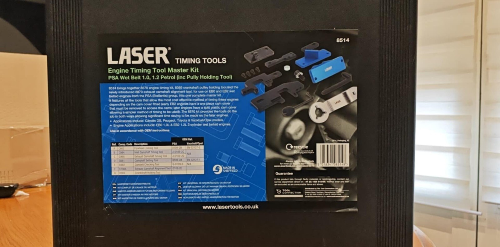 Kit calage Laser 8570 pour changement courroie distribution PSA 1.0 1.2 - 2