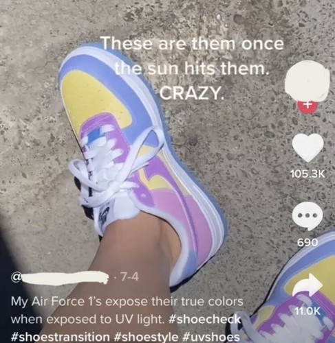 Nike Air Force 1 - LX UV Reactive - UK 5 (DA8301-100) - Free P\u0026P - Tik Tok  | eBay
