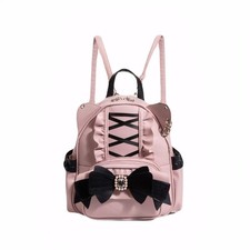 Lace Bow Lolita Cat Ear Backpack Sweet Harajuku Style Women PU Leather Mini Bag