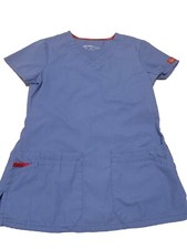 Dickies Scrub Top XXS Blue 5 Pocket V Neck