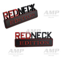 2pc Redneck Edition Black Emblem Badges Fits Chevy Toyota Ford Car Truck
