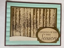 Winter woods season s greetings Christmas card kit of 6 made w/ Stampin' Up