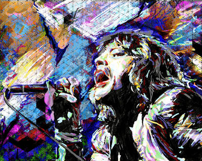 Mick Jagger Art, Rolling Stones Painting, Stones Poster