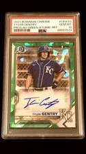 Tyler Gentry 2021 Bowman Chrome GREEN ATOMIC AUTO #d/99 PSA 10 Detroit Tigers