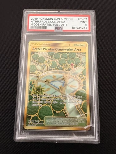 Sun & Moon Hidden Fates - PSA 9 Aether Paradise Conservation Area SV87/SV94