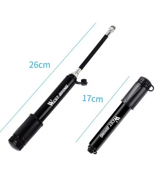 Fahrrad Mini Pumpe AV DV SV Auto Dunlop Ventil Luft Handpumpe Doppel Kopf Bike - Bild 2 von 3