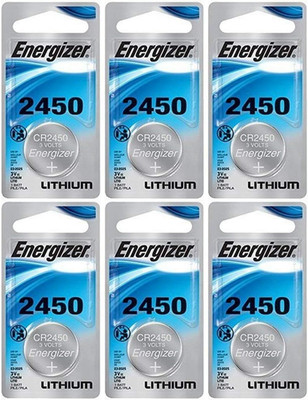 CR2450 Lithium Battery, 3V ECR2450, Qty 6