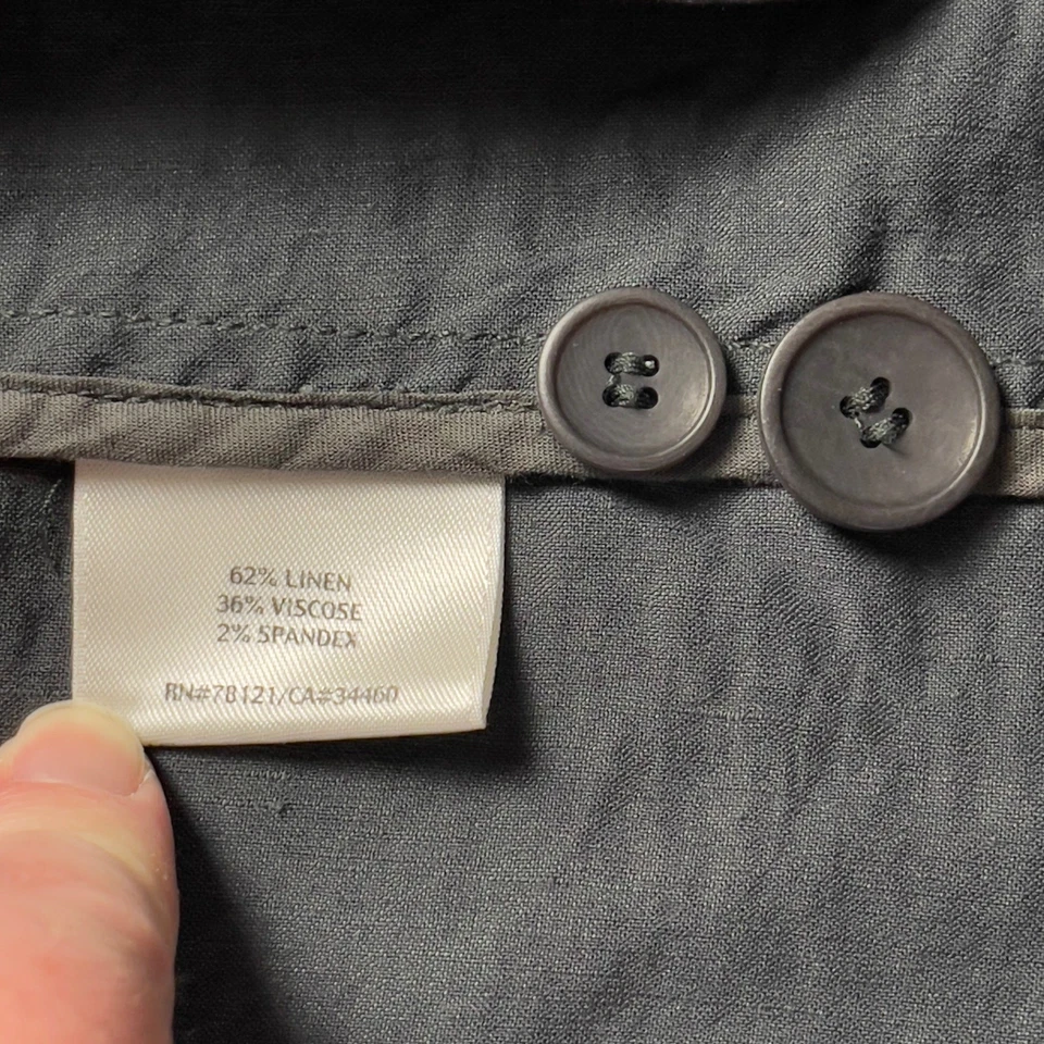 Blazer Eileen Fisher Mujer 6 Gris Lino Viscosa Chaqueta Oficina Sirena Corporativo Foto 4 de 4