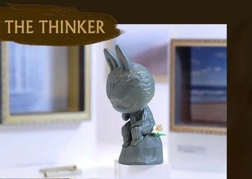 Labubu The Thinker Pop Mart statuette art monsters en pvc pour collection