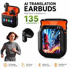 AI Translation Earbuds LCD Touch Screen Real ...