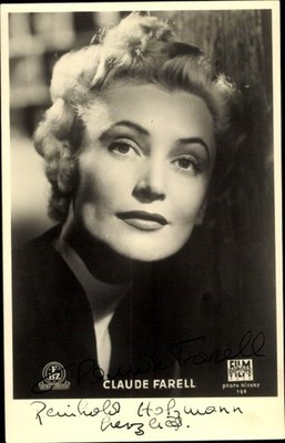 Postcard actress Claude Farell, portrait, FBZ Verlag, autograph - 10879282