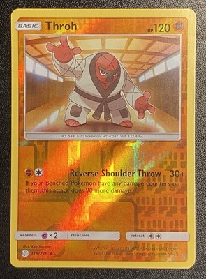 Throh Reverse Holo Uncommon 118/236 Pokémon TCG Sun & Moon Cosmic Eclipse NM