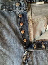 Vintage 1990s Levi s 501 Button Fly Denim Jeans 38 x 30 Distressed