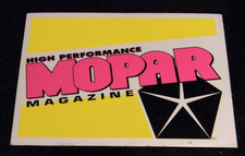 Vintage Mopar High Performance Magazine Sticker 5 X 4