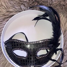 Venetian Black Costume Face Masks Half Unisex Mardi Gras Masquerade Mask Party