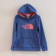 The North Face Hoodie Size M Blue  Pink Sweatshirt Kangaroo Pocket