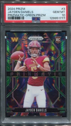 2024 Panini Prizm - Prizmatic Jayden Daniels #3 Green Prizm (RC) PSA 10