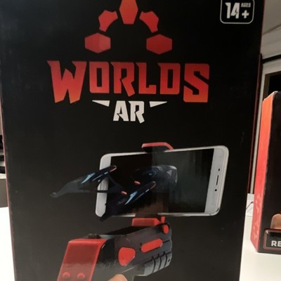 Worlds AR Bluetooth AR Game Blaster Smartphone Accessory, Black/Red
