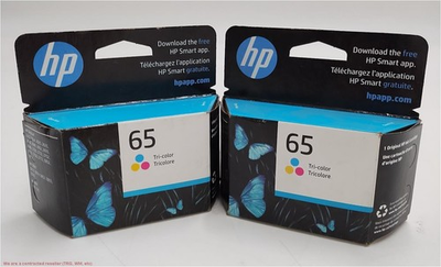 #ad 2 PACK HP 65 Single Ink Cartridge Tri color N9K01AN#140 EXP:11 2024 $17.00
