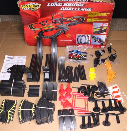 Fast Lane Racing Long Bridge Challenge Slot Car Track Set 30+ Ft w ...