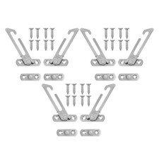 6 Pcs Silver Stainless Steel Casement Window Restrictor Lock with Angle Control