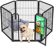 Homeplus Indoor Dog Playpen, 24" H, 6 Panels, for Puppies  Small Dogs