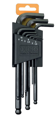 Felo Hex Key Set with ball-end, 9-pcs. in holder / 00036500011