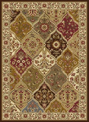 Traditional Persien 5x7 Abstract Panel Flower  Actual: 5' 3'' x 7' 3''