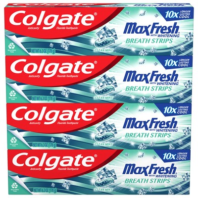 	Colgate Max Fresh Whitening Toothpaste Clean Mint 6.3oz 4-Pack	