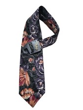 Roffe Accessories Vintage Retro Botanical Multicolor Men's Silk Tie New