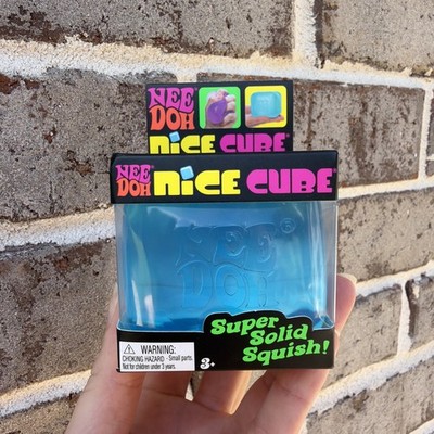 Nee Doh Nice Cube - Super Solid Squish! Blue - Brand New/Factory Sealed!
