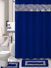 Luxury Home 18 Piece Embroidery Bathroom Rug Set Includes 1 Large Bath Mat, 1 Co