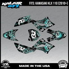 Graphics Kit for Kawasaki KLX110 KLX110R/RL (2010-2024) Core - TEAL