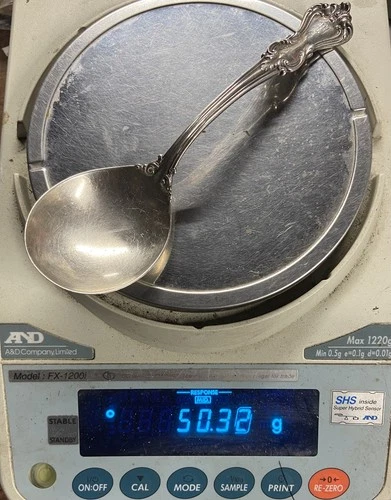 50.3 Grams Reed & Barton STERLING SILVER Marlborough Serving Spoon w/ M Mono