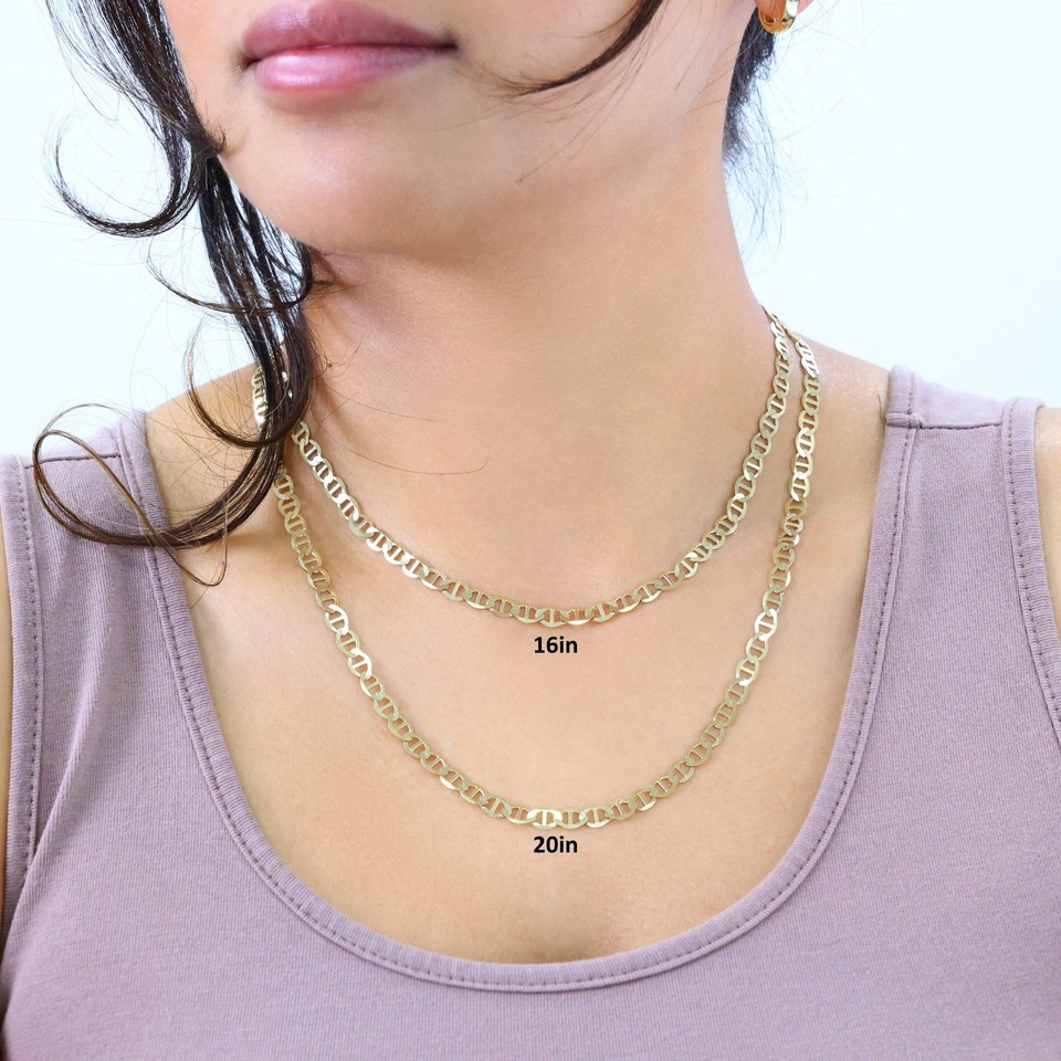 Collier Chaîne D'ancre En Or Jaune 14K (585) - Longueur 56,5 Cm, Poids 5,20 G, Occasion Avec Certificat