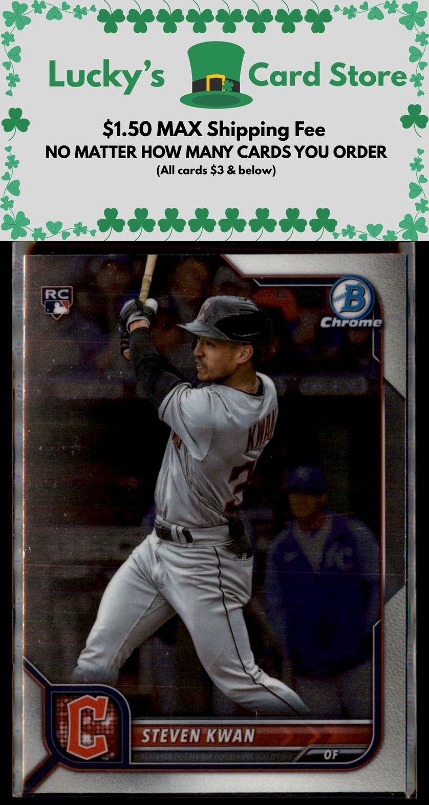 2022 Bowman Chrome #39 Steven Kwan Rookie