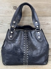 Michael Kors Astor Black Studded Leather Convertible Large Shoulder Bag