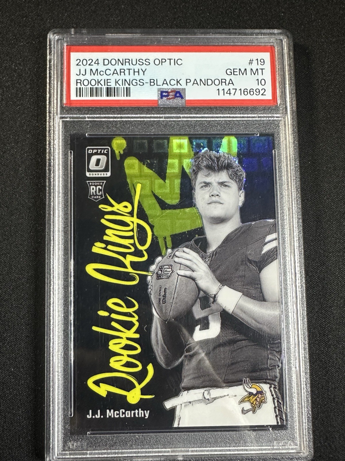 JJ McCarthy Panini Donruss Optic Rookie Kings #19 Black Pandora