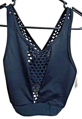 Victoria's Secret Pink Ultimate Black Sports Bra Large Racerback NWT