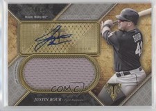 2017 Topps Triple Threads Unity Jumbo Relics Silver 51/75 Justin Bour Auto fm5