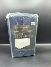 Smoothweave King Tailored Bedskirt 14 Inch Drop Length Navy Blue New