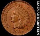 1903 Indian Head Cent- Red Brown- Choice Gem Brilliant Uncirculated++++ #J1167