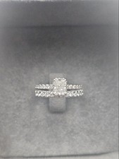 1.01ct Radiant Cut Diamond Engagement Ring Set GIA VVS1 G 18ct White Gold