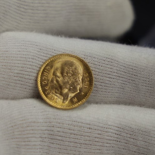 1955 Mexico 5 Peso Gold Coin Unc Nice Coin