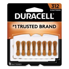 Duracell Button Cell Hearing Aid Battery 312, 16/Pk