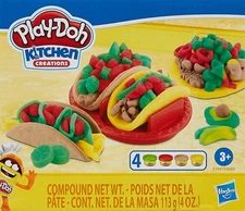 Play Doh Taco Time Set with Tortilla Press Cheese Grater and Tools for Kids