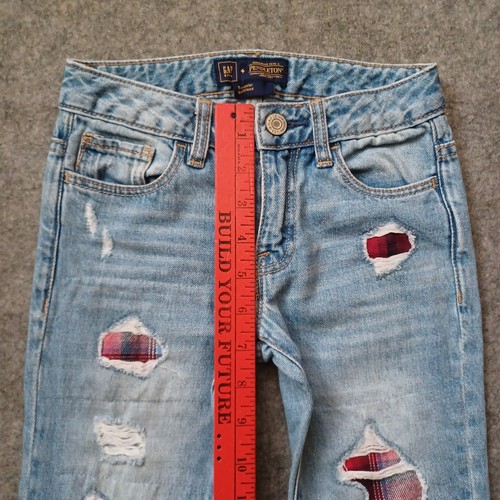 Gap Kids x Pendleton Jeans 5 Regular Blue Denim Girlfriend Distressed - Picture 8 of 13