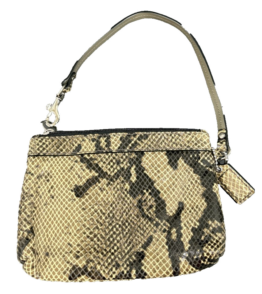 Coach Wallet Embossed Brown Python Snakeskin Medi… - image 3