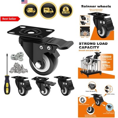 Heavy Duty Locking Caster Wheels 2 Inch Swivel Wheels with Brake Set of 4
