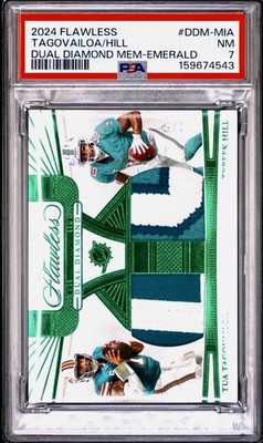 2024 PANINI FLAWLESS DUAL DIAMOND TUA TAGOVAILOA/TYREEK HILL EMERALD 1/5